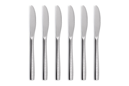 Ménagère argentée en acier inox 18/0 Comas BCN Martelé de 24 pièces