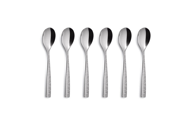 Ménagère argentée en acier inox 18/0 Comas BCN Martelé de 24 pièces