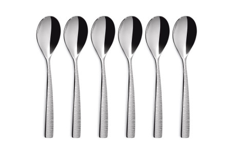 Ménagère argentée en acier inox 18/0 Comas BCN Martelé de 24 pièces