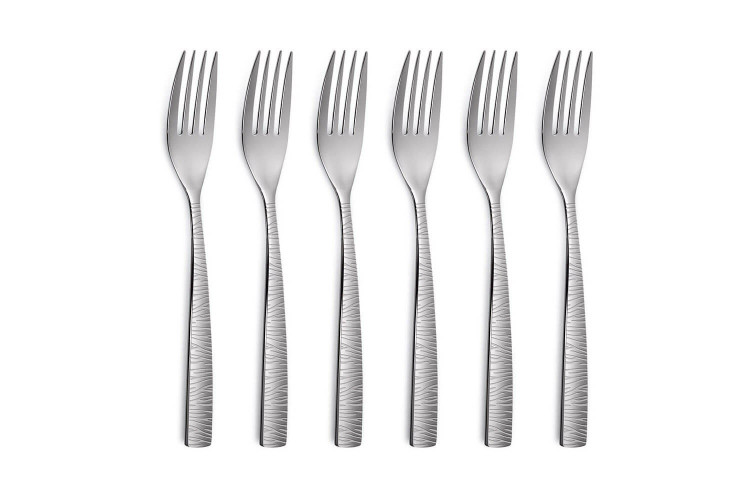 Ménagère argentée en acier inox 18/0 Comas BCN Martelé de 24 pièces