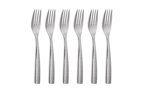 Ménagère argentée en acier inox 18/0 Comas BCN Martelé de 24 pièces