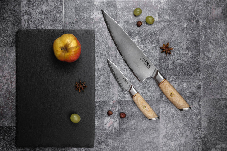 Coffret couteaux Fukito Pakka San Mai chef et office - 2 pièces