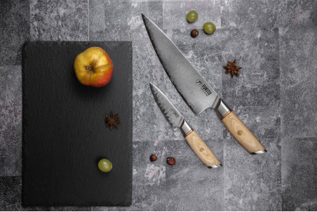 Coffret couteaux Fukito Pakka San Mai chef et office - 2 pièces