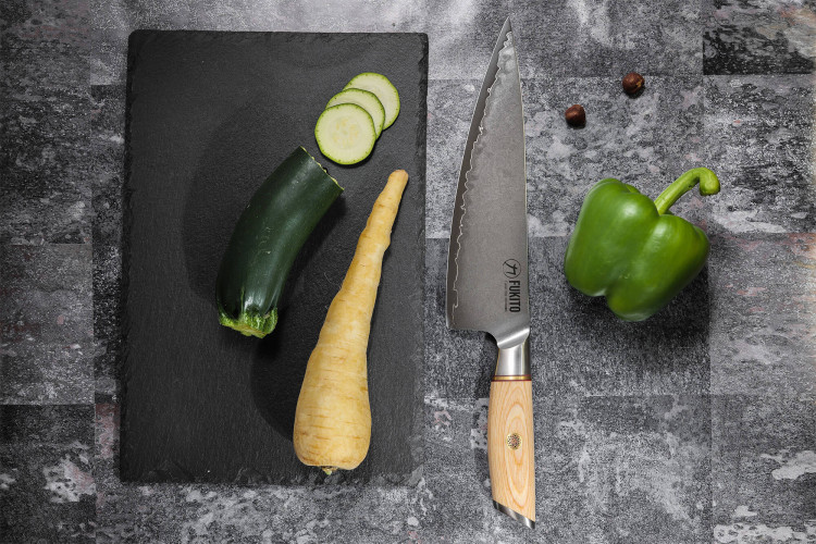 Coffret couteaux Fukito Pakka San Mai chef et office - 2 pièces