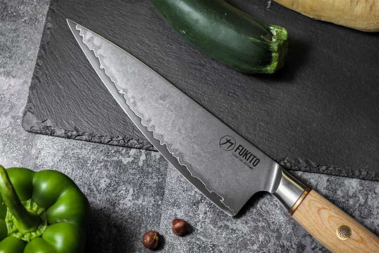 Coffret couteaux Fukito Pakka San Mai chef et office - 2 pièces