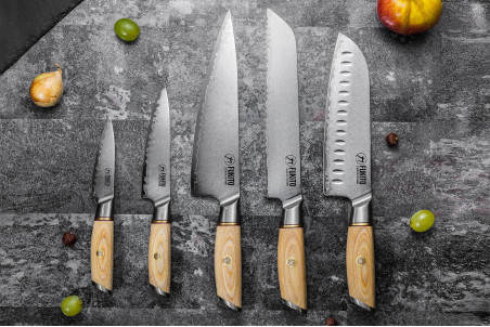 Coffret couteaux Fukito Pakka San Mai chef et office - 2 pièces