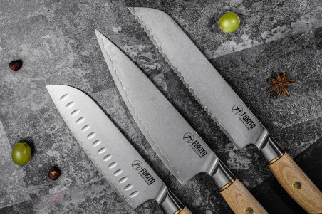 Coffret couteaux Fukito Pakka San Mai chef et office - 2 pièces