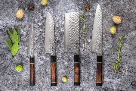 Couteau universel Sayuto Desert Damas lame martelée 15cm