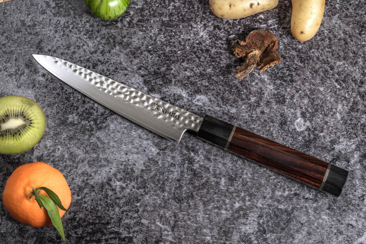 Couteau universel Sayuto Desert Damas lame martelée 15cm