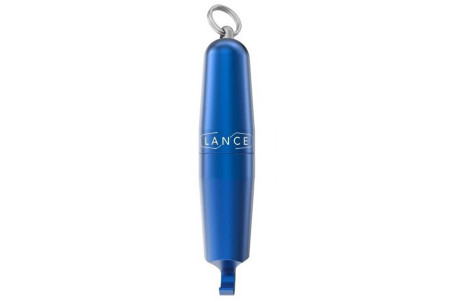 Tire-bouchon de poche Lance coloris bleu en aluminium