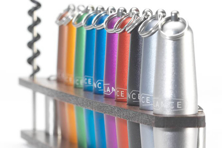 Tire-bouchon de poche Lance coloris bleu en aluminium