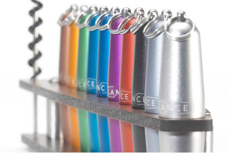 Tire-bouchon de poche Lance coloris bleu en aluminium