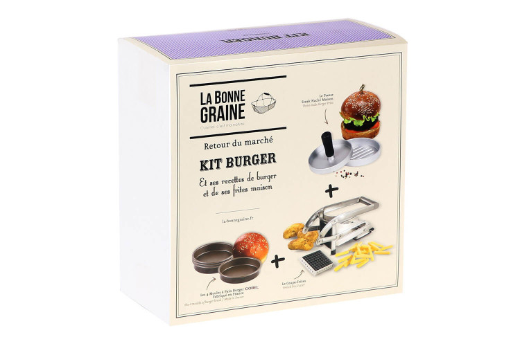 Kit Burger maison tout-en-un La Bonne Graine - Frites, steaks, pains
