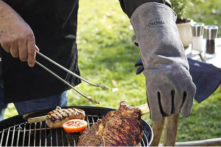 Paire de gants protection barbecue Rösle en cuir- Taille unique XL