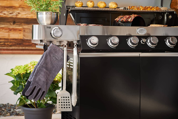 Paire de gants protection barbecue Rösle en cuir- Taille unique XL