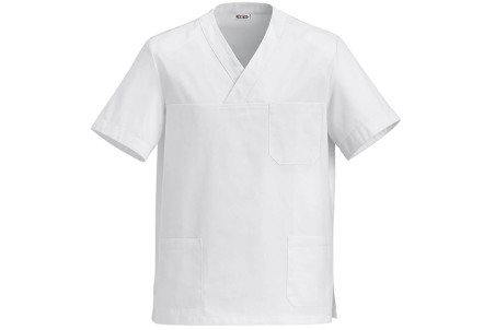 Veste de cuisine manches courtes Egochef Leonardo blanche 100% coton