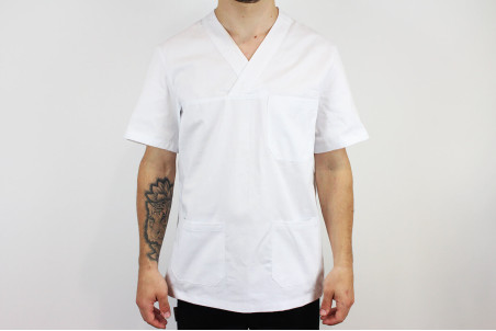 Veste de cuisine manches courtes Egochef Leonardo blanche 100% coton