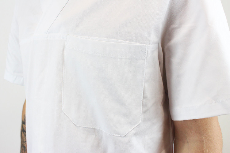 Veste de cuisine manches courtes Egochef Leonardo blanche 100% coton