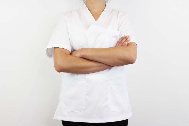 Veste de cuisine manches courtes Egochef Leonardo blanche 100% coton