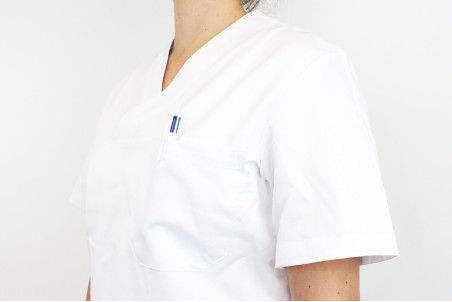 Veste de cuisine manches courtes Egochef Leonardo blanche 100% coton