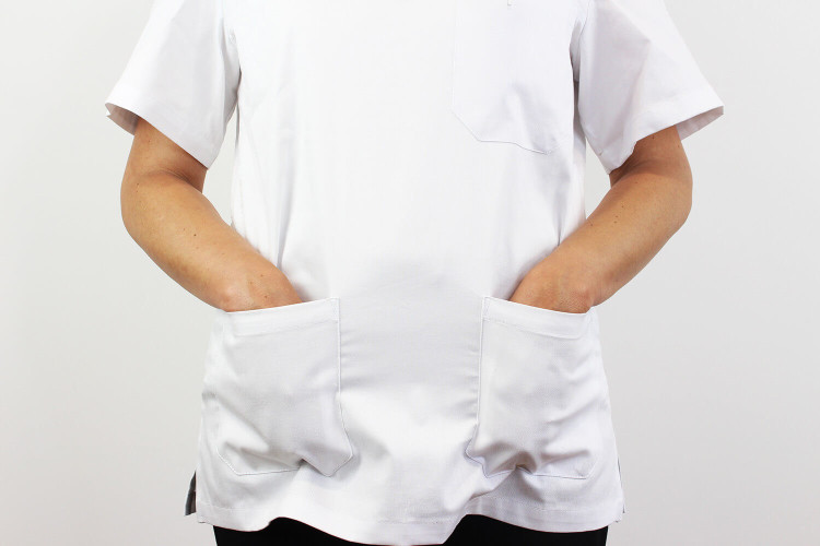 Veste de cuisine manches courtes Egochef Leonardo blanche 100% coton