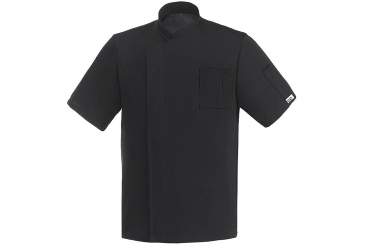 Veste de cuisine manches courtes Egochef Pizzaiolo noire 100 Air Plus