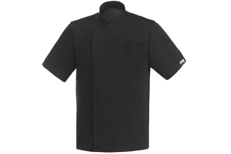 Veste de cuisine manches courtes Egochef Pizzaiolo noire 100 Air Plus