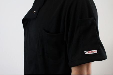 Veste de cuisine manches courtes Egochef Pizzaiolo noire 100 Air Plus