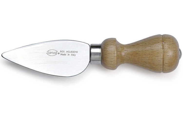 Couteau à parmesan Sanelli Pavia acier inox lame 7cm manche en bois