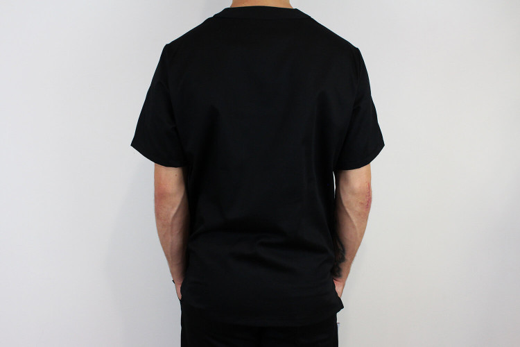 Veste de cuisine manches courtes Egochef Leonardo noire polyester et coton