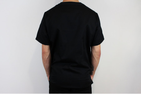 Veste de cuisine manches courtes Egochef Leonardo noire polyester et coton