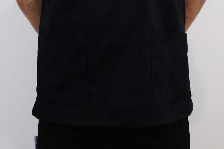 Veste de cuisine manches courtes Egochef Leonardo noire polyester et coton