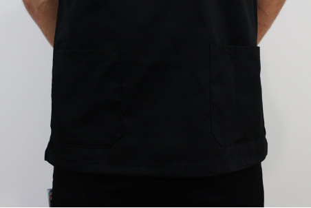 Veste de cuisine manches courtes Egochef Leonardo noire polyester et coton
