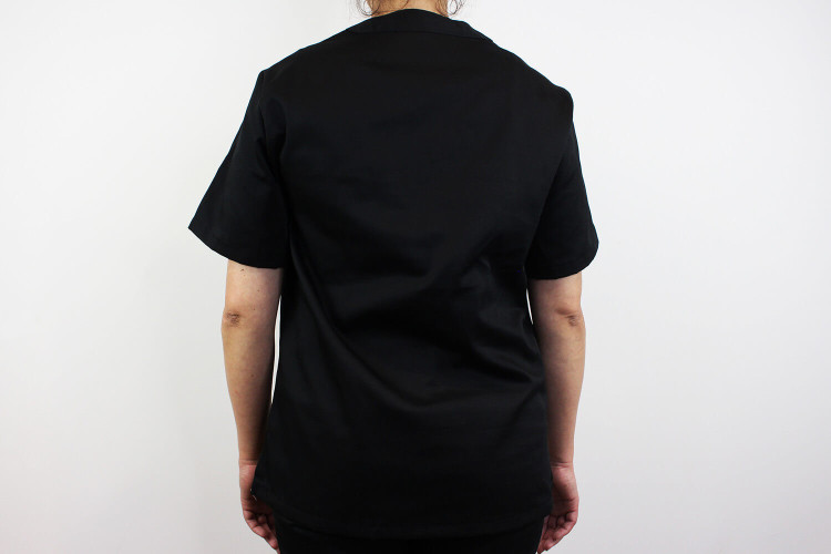 Veste de cuisine manches courtes Egochef Leonardo noire polyester et coton