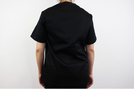 Veste de cuisine manches courtes Egochef Leonardo noire polyester et coton