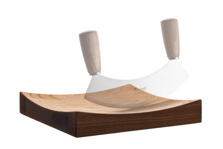 Planche de cuisine pour hachoir Triangle 23x23x4cm - bois de frêne