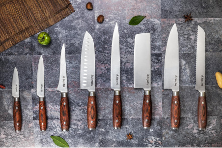Couteau d'office Sayuto Pakka X50 lame inox 9cm et rivetée