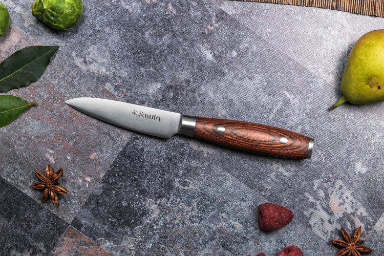 Couteau d'office Sayuto Pakka X50 lame inox 9cm et rivetée