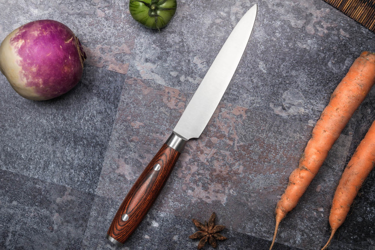 Couteau universel Sayuto Pakka X50 riveté lame inox 12,5cm