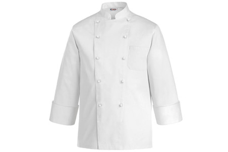 Veste de cuisine manches longues Egochef Rex blanche 100% coton