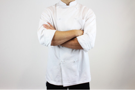 Veste de cuisine manches longues Egochef Rex blanche 100% coton