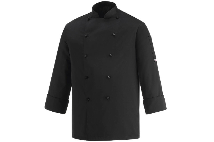 Veste de cuisine manches longues Egochef Safety noire polyester et coton