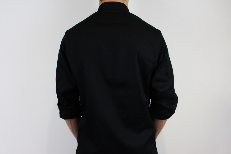 Veste de cuisine manches longues Egochef Safety noire polyester et coton