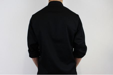 Veste de cuisine manches longues Egochef Safety noire polyester et coton