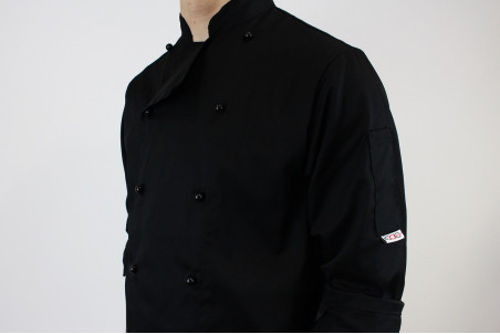 Veste de cuisine manches longues Egochef Safety noire polyester et coton