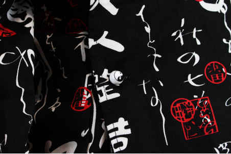 Veste de cuisine manches longues Egochef Sushi motifs japonais 100% coton