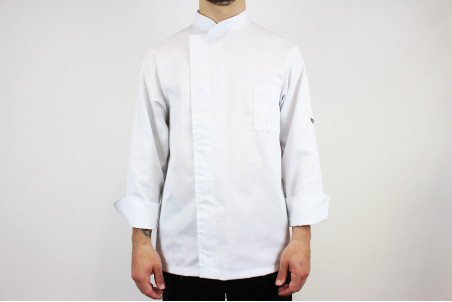 Veste de cuisine manches longues Egochef Cheap Air Plus blanche polyester et coton