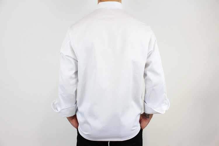 Veste de cuisine manches longues Egochef Cheap Air Plus blanche polyester et coton