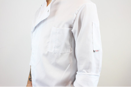 Veste de cuisine manches longues Egochef Cheap Air Plus blanche polyester et coton