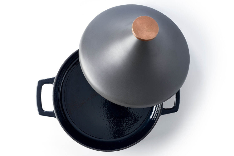 Tajine En Fonte La Fonderie 1890 - Capacité 2.5L - Diamètre 29cm - Compatible Tous Feux - Bleu - Cuisson Lente Et Savoureuse